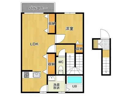 CIERO(1LDK/2階)の間取り写真
