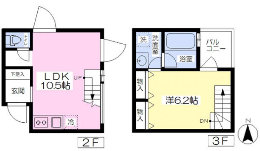 サンクレメンテ駒沢(1LDK/2階)の間取り写真