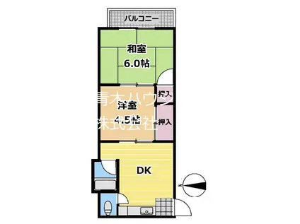 みどり荘(2DK/2階)の間取り写真