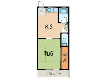 三楽レジデンス(1K/4階)の間取り写真