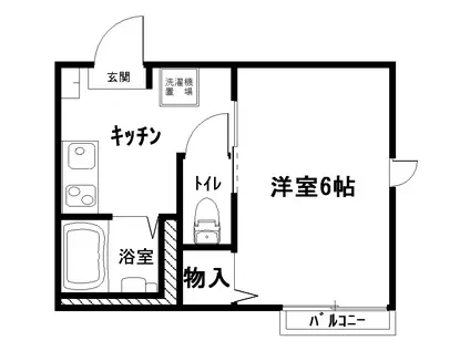 ツインズハウス朝日町B(1K/2階)の間取り写真