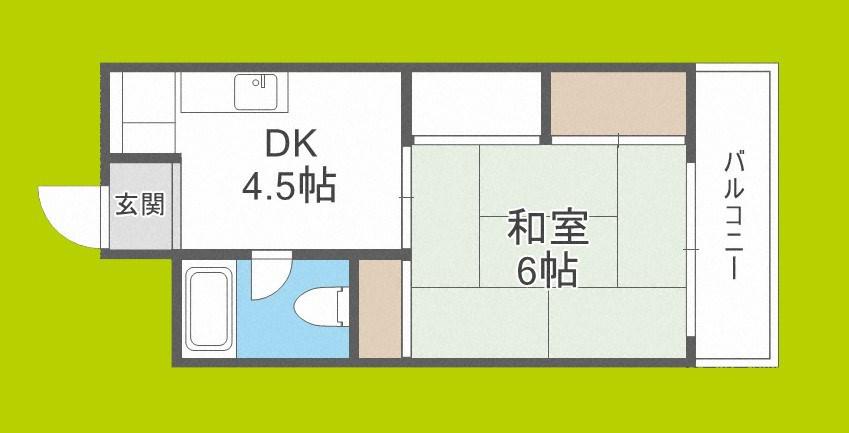 メゾン阪南(1DK/6階)の間取り写真