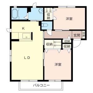 シャーメゾン柴 C棟(2LDK/1階)の間取り写真