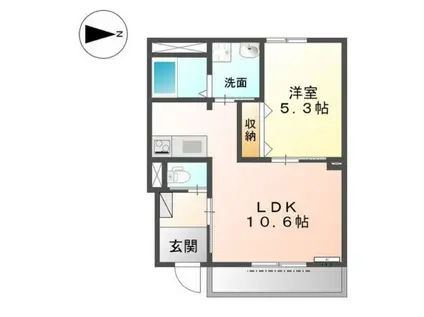 GRAND LINE(1LDK/1階)の間取り写真