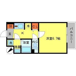 エクスクルーシブレジデンス西九条(1K/2階)の間取り写真