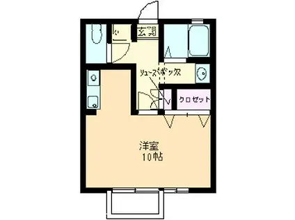 イモーレSS(ワンルーム/1階)の間取り写真