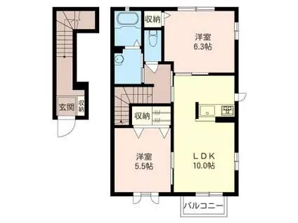 エコール・ド・ドルフ III(2LDK/2階)の間取り写真