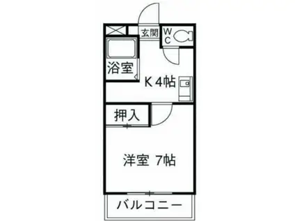 静岡鉄道静岡清水線 新静岡駅 徒歩29分 3階建 築36年(1K/2階)の間取り写真
