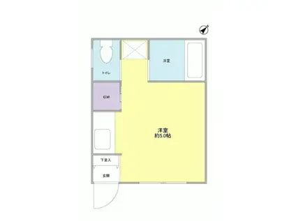 望月ハイツ(ワンルーム/1階)の間取り写真