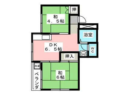 パルハウス東新井(2DK/2階)の間取り写真