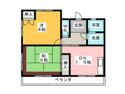 アベニュー小田(2DK/3階)の間取り写真