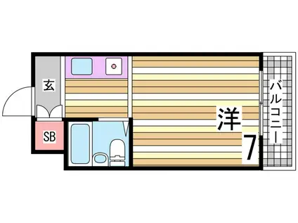 リッチライフ伊川谷I(ワンルーム/3階)の間取り写真