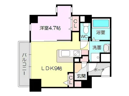 イーストコア新大阪(1LDK/7階)の間取り写真