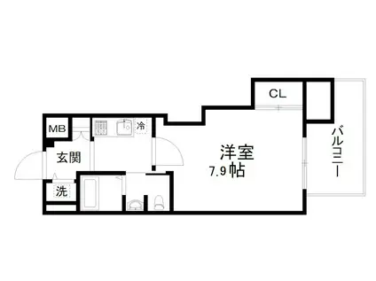 アクアプレイス京都洛南II(1K/5階)の間取り写真
