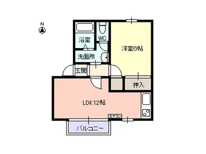 フレグランス・ヴェール(1LDK/1階)の間取り写真