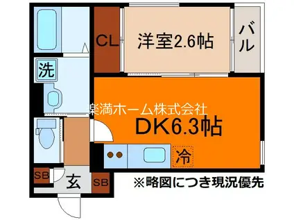 ST.RESIDENCE伏見稲荷(1DK/1階)の間取り写真