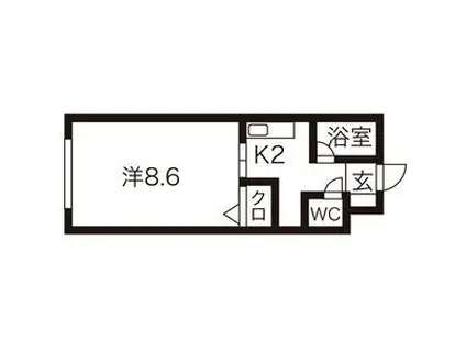 N20マンション(1K/1階)の間取り写真