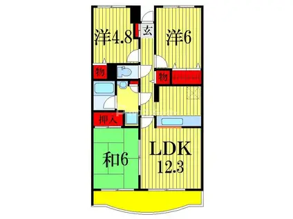 コンフォールドミール(3LDK/2階)の間取り写真