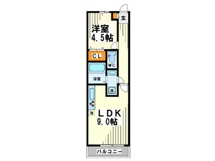 メゾン・プチ・カリーノ(1LDK/2階)の間取り写真