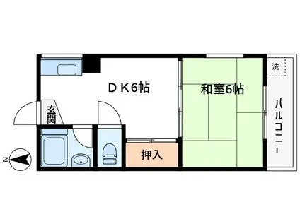 永田マンション(1DK/5階)の間取り写真