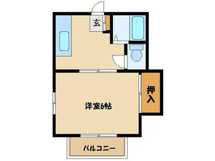 第2ハシバハイツ(1K/2階)の間取り写真