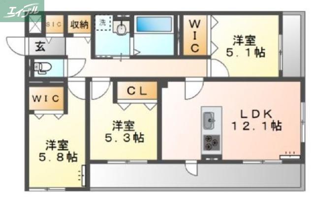 ベラパーシェ(3LDK/2階)の間取り写真