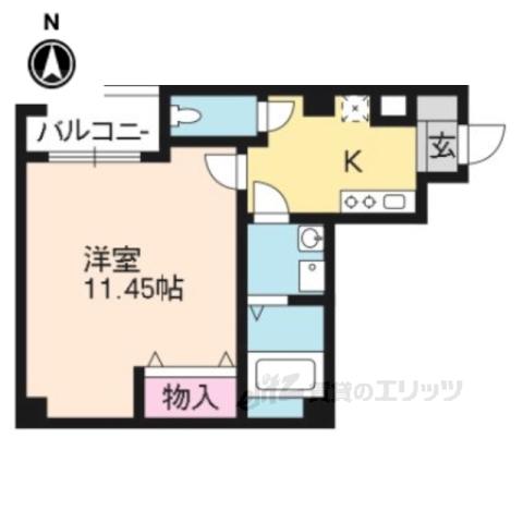 エターナル高辻(1K/4階)の間取り写真
