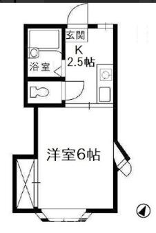 ロマーナ中庄(1K/2階)の間取り写真