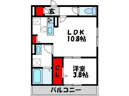 アン・シャトウIII(1LDK/2階)の間取り写真