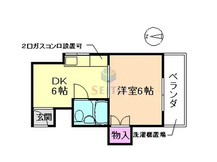 メゾン有紀(1DK/3階)の間取り写真