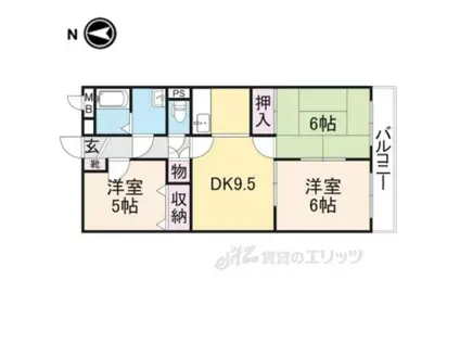 エスポワールM2(3LDK/2階)の間取り写真
