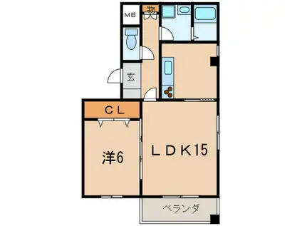 モンセラート(1LDK/1階)の間取り写真