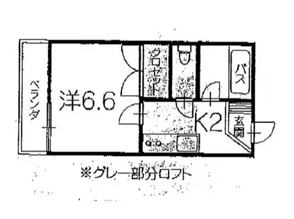 ボンジュール横浜(1K/3階)の間取り写真