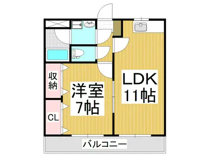 YSマンション厩(1LDK/1階)の間取り写真