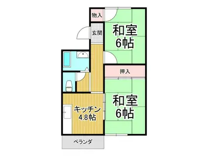池永ハイツ(2DK/3階)の間取り写真