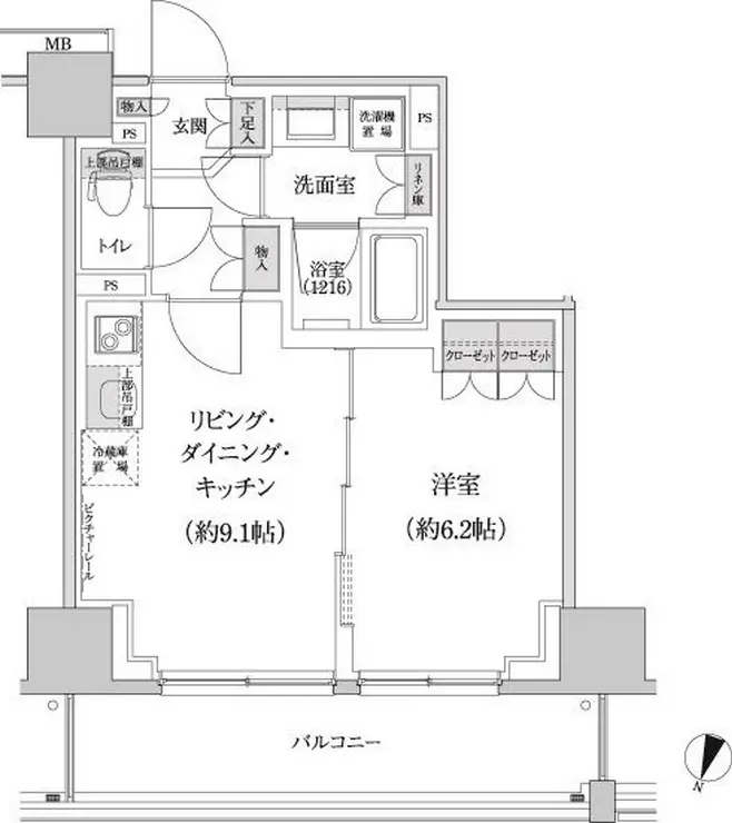 パークハビオ渋谷本町レジデンス 5階階 間取り