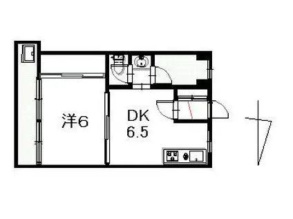 玉名ハイツ(1DK/3階)の間取り写真