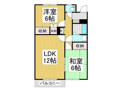 グリーンパレス上原II(2LDK/1階)の間取り写真