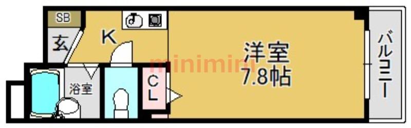 アビタシオン・F(ワンルーム/2階)の間取り写真