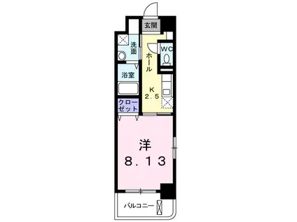 モダン・ハーモニー(1K/2階)の間取り写真