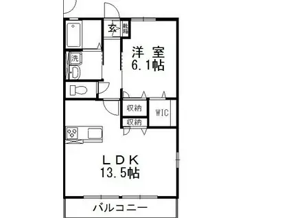 カビラA(1LDK/2階)の間取り写真
