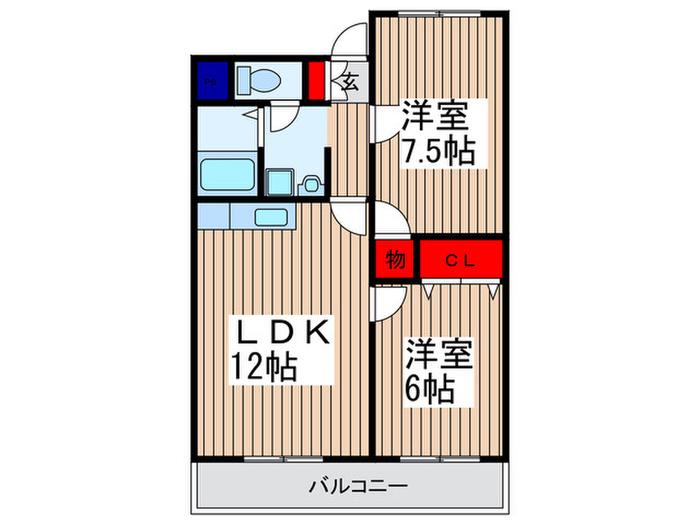 PROSPER金子(2LDK/2階)の間取り写真