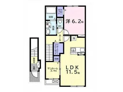ドリーマーIII(1LDK/2階)の間取り写真