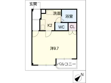 ロイヤルシャトーII(1K/2階)の間取り写真