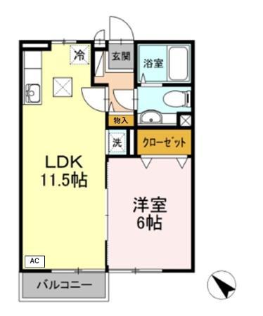 セピアコート(1LDK/1階)の間取り写真