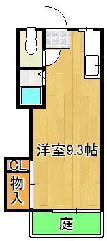 シティベール引野 B棟(ワンルーム/1階)の間取り写真