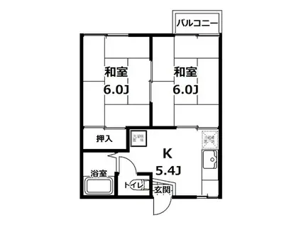 COSMOS N&T I A棟(2DK/2階)の間取り写真