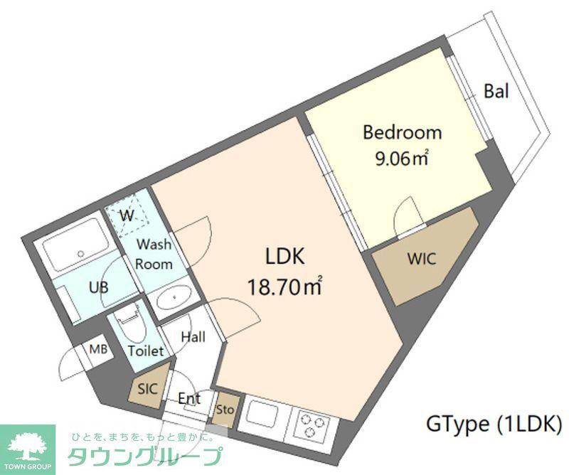 ALIVIS新江古田(1LDK/1階)の間取り写真