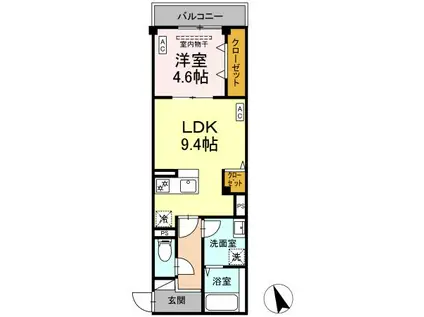 SKEY RESIDENCE塚越(1LDK/5階)の間取り写真