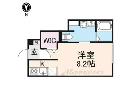 RUSH3(1K/1階)の間取り写真